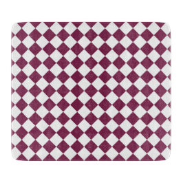 Burgundy White Checker Diamond Pattern Schneidebrett