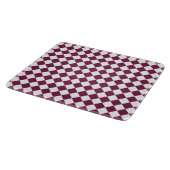 Burgundy White Checker Diamond Pattern Schneidebrett (Ecke)