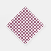 Burgundy White Checker Diamond Pattern Serviette (Ecke)