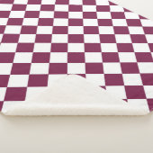 Burgundy White Checker Diamond Pattern Sherpadecke (3/4)