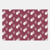 Burgundy White Christmas Tree Muster Geschenkpapier Set (Vorderseite 3)