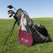 Burgundy White Classigram Foto Golf Clubs Golfhandtuch (Gras)