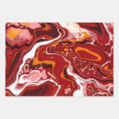 Burgundy White Digital Fluid Art Geschenkpapier Set (Vorderseite 3)