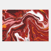 Burgundy White Digital Fluid Art Geschenkpapier Set (Vorderseite 2)