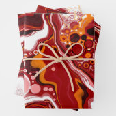Burgundy White Digital Fluid Art Geschenkpapier Set (Beispiel)