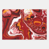 Burgundy White Digital Fluid Art Geschenkpapier Set (Vorderseite)