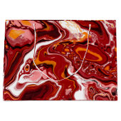 Burgundy White Digital Fluid Art Große Geschenktüte (Vorderseite)