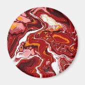 Burgundy White Digital Fluid Art Magnet (Vorne)