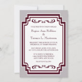 Burgundy White Gray Formal Einladung (Vorderseite)