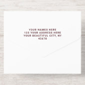 Burgundy White | Minimalistisch Moderne Kunst, Dic All-in-One-Einladung (Rückseite)