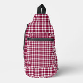 Burgundy White Plaid Pattern Crossbody Bag (Vorderseite)