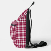 Burgundy White Plaid Pattern Crossbody Bag (Rechts)