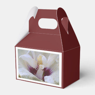 Burgundy White Rose Gift Geschenkschachtel
