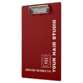 Burgundy White Salon Logo Pros clipboard Klemmbrett (Links)