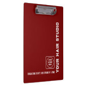 Burgundy White Salon Logo Pros clipboard Klemmbrett (Rechts)