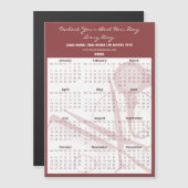 Burgundy White Salon Tools 2026 Calendar Magnet (Vorne/Hinten)