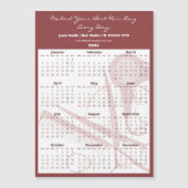 Burgundy White Salon Tools 2026 Calendar Magnet (Vorderseite)