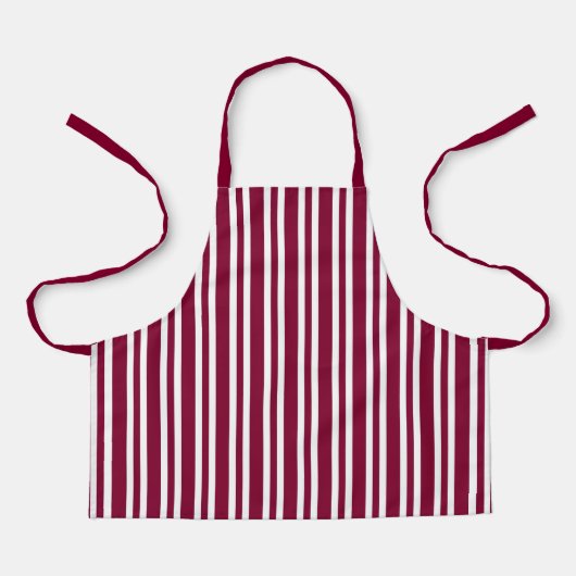 Burgundy White Stripes Seamless Pattern Schürze (Vorderseite)