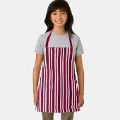 Burgundy White Stripes Seamless Pattern Schürze (Insitu)