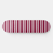 Burgundy White Stripes Seamless Pattern Skateboard (Horizontal)