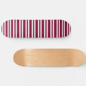 Burgundy White Stripes Seamless Pattern Skateboard (Horizontal)