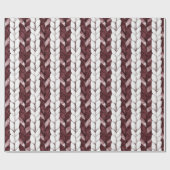 Burgundy White Stripes Weihnachten Geschenkpapier (Flach)