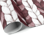 Burgundy White Stripes Weihnachten Geschenkpapier (Rolleneckpunkt)