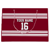 Burgundy White Team Jersey Name Große Geschenktüte (Vorderseite)