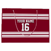 Burgundy White Team Jersey Name Große Geschenktüte (Rückseite)