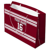 Burgundy White Team Jersey Name Große Geschenktüte (Rückseite Schrägansicht)
