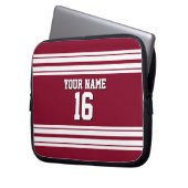 Burgundy White Team Jersey Name Laptopschutzhülle (Vorderseite Links)