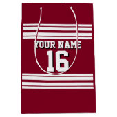 Burgundy White Team Jersey Name Mittlere Geschenktüte (Vorderseite)