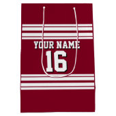 Burgundy White Team Jersey Name Mittlere Geschenktüte (Rückseite)