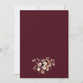 Burgundy Wildblume Boho Pastel Brautparty Einladung (Rückseite)