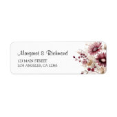 Burgundy Wildblume Floral Wedding Address (Vorne)