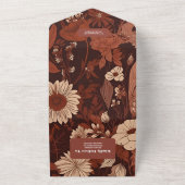  Burgundy Wildflowers Wedding All In One Einladung (Außenbereich)