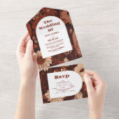  Burgundy Wildflowers Wedding All In One Einladung (Abreißen)