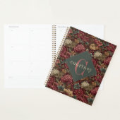 Burgundy William Morris Floral Elegant Monogram  Planer (Anzeige)