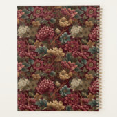 Burgundy William Morris Floral Elegant Monogram  Planer (Rückseite)