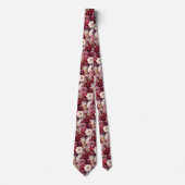 Burgundy Wine Boho Blume Krawatte (Vorderseite)
