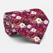 Burgundy Wine Boho Blume Krawatte (Gerollt)