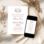 Burgundy Wine Calligraphy Script Monogram Wedding Einladung