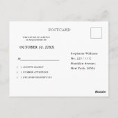 Burgundy Wine Dusty Blue Slate Floral Wedding RSVP Postkarte (Rückseite)