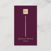 Burgundy Wine & Gold Elegant Luxe Monogram Visitenkarte (Vorderseite)