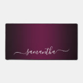 Burgundy Wine Gradient Elegant Name Schreibtischunterlage (Vorderseite)