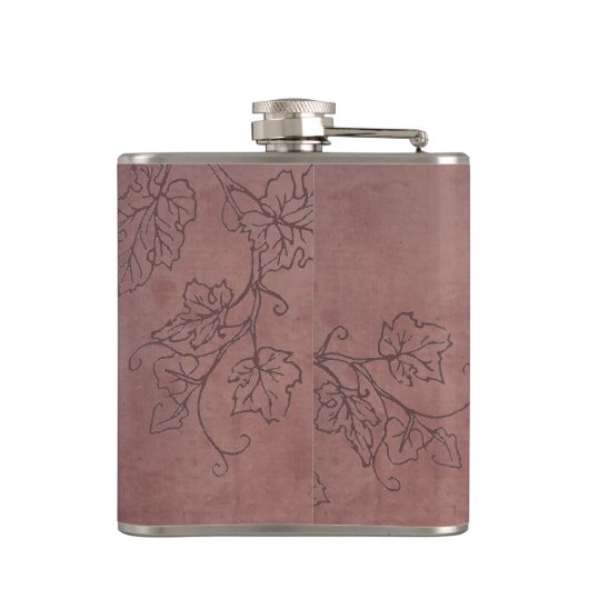 Burgundy Wine Grapevine Monogram Flachmann (Rückseite)