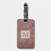 Burgundy Wine Grapevine Monogram Gepäckanhänger (Rückseite vertikal)