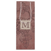 Burgundy Wine Grapevine Monogram Geschenktüte Für Weinflaschen (Vorderseite)