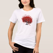 Burgundy Wine Heart Leaf Tree Wedding T - Shirt (Vorderseite)