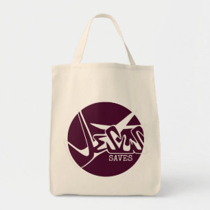 Burgundy Wine Jesus Rette Graffiti Tragetasche